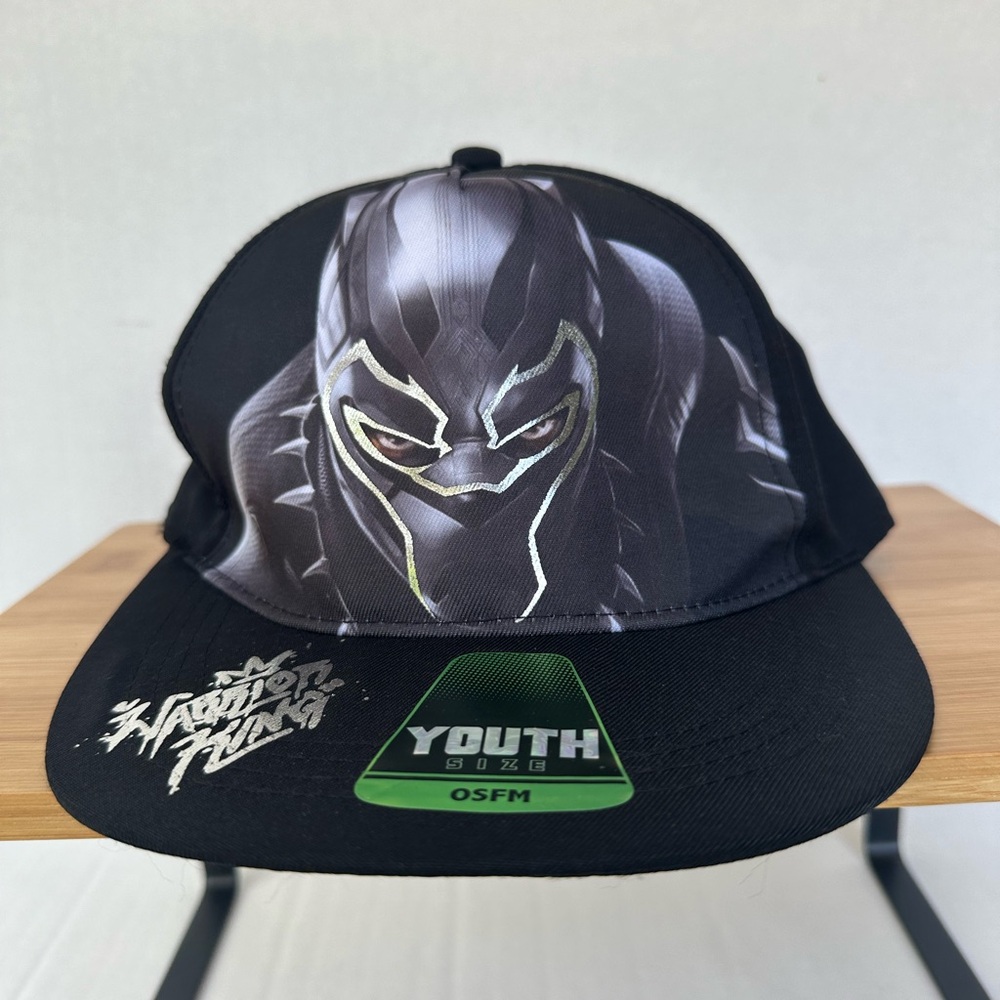 Marvel Black Panther Warrior King Adjustable Baseball Hat Cap. Youth Siz…